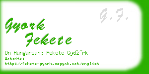 gyork fekete business card